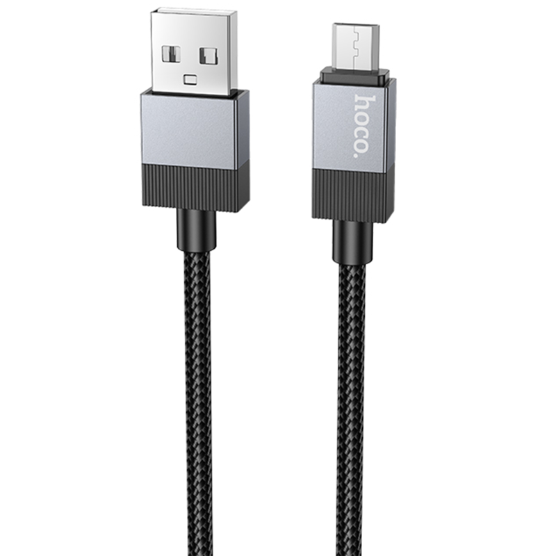 Дата кабель Hoco X110 Honorific USB to MicroUSB 2.4A (1m), Black, купить оптом с доставкой