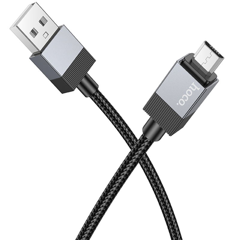 Дата кабель Hoco X110 Honorific USB to MicroUSB 2.4A (1m), Black 4, купить оптом с доставкой