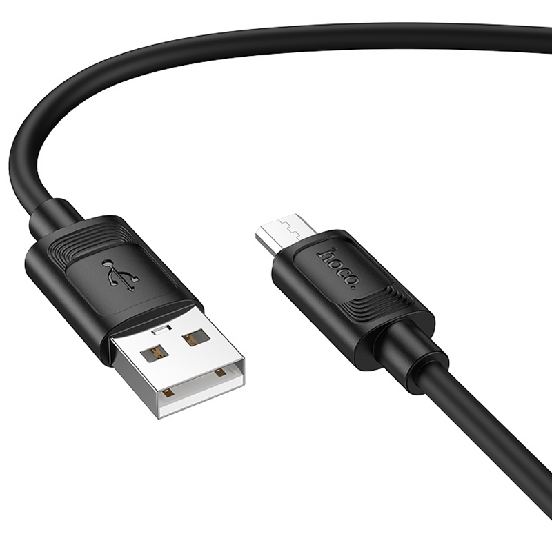Дата кабель Hoco X122 Benefit USB to MicroUSB 2.4A (1m), Black 1, купити оптом з доставкою