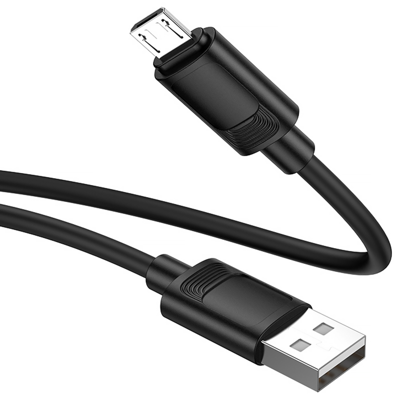 Дата кабель Hoco X122 Benefit USB to MicroUSB 2.4A (1m), Black 2, купити оптом з доставкою