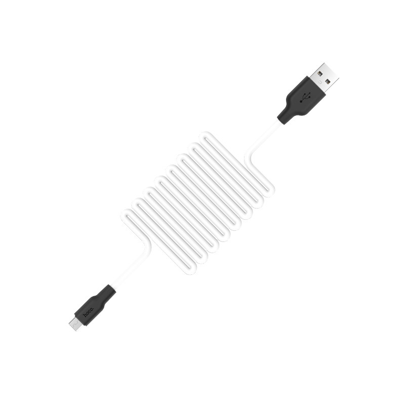 Дата кабель Hoco X21 Silicone MicroUSB Cable (1m), Черный / Белый 2, купить оптом с доставкой
