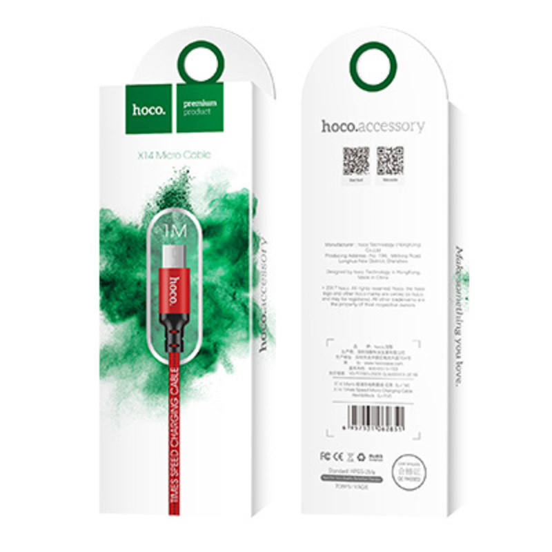 Дата кабель Hoco X14 Times Speed Micro USB Cable (1m) Зображення №6 Дата кабель Hoco X14 Times Speed Micro USB Cable (1m) дивитися фото №6
