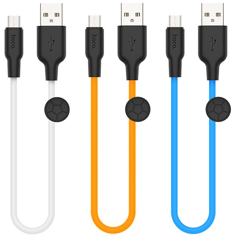 Дата кабель Hoco X21 Plus Silicone MicroUSB Cable (0.25m), купить оптом с доставкой