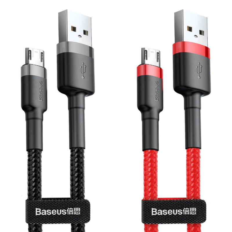 Дата кабель Baseus Cafule USB to MicroUSB Cable 2.4A (1m) (CAMKLF-B), купити оптом з доставкою
