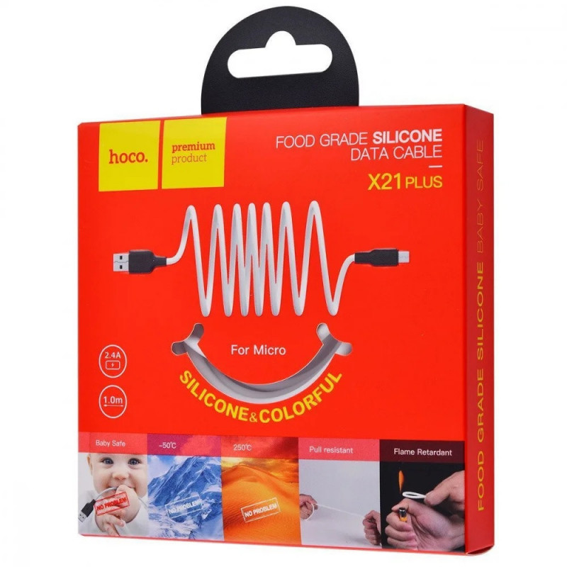 Дата кабель Hoco X21 Plus Silicone MicroUSB Cable (1m) на малюнкі №5