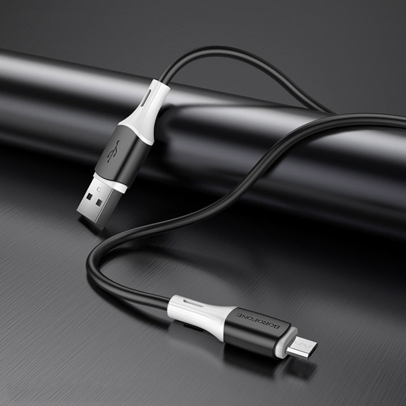 Дата кабель Borofone BX79 USB to MicroUSB (1m), Чорний 2, купити оптом з доставкою