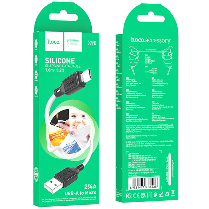 Дата кабель Hoco X90 Cool silicone USB to MicroUSB (1m) на малюнкі №5