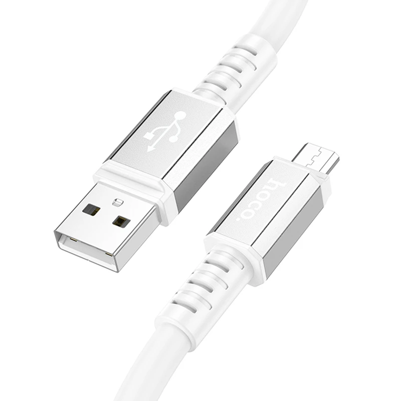 Дата кабель Hoco X85 Strength USB to MicroUSB (1m), White 1, купити оптом з доставкою