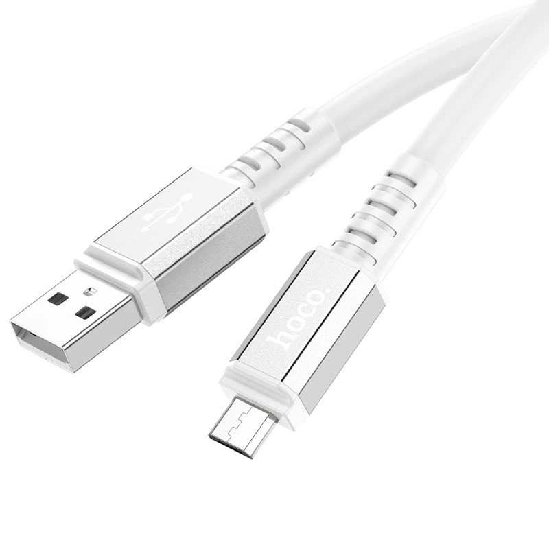 Дата кабель Hoco X85 Strength USB to MicroUSB (1m), White 2, купити оптом з доставкою