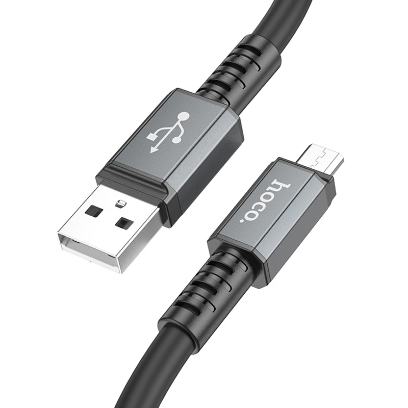 Дата кабель Hoco X85 Strength USB to MicroUSB (1m), Black 1, купити оптом з доставкою