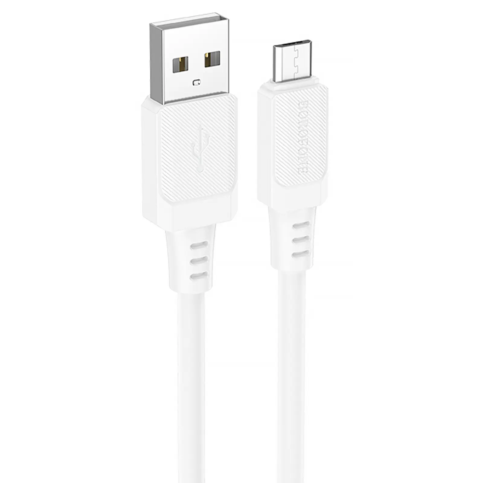 Дата кабель Borofone BX115 Lotto USB to MicroUSB 2.4A (1m), White, купить оптом с доставкой