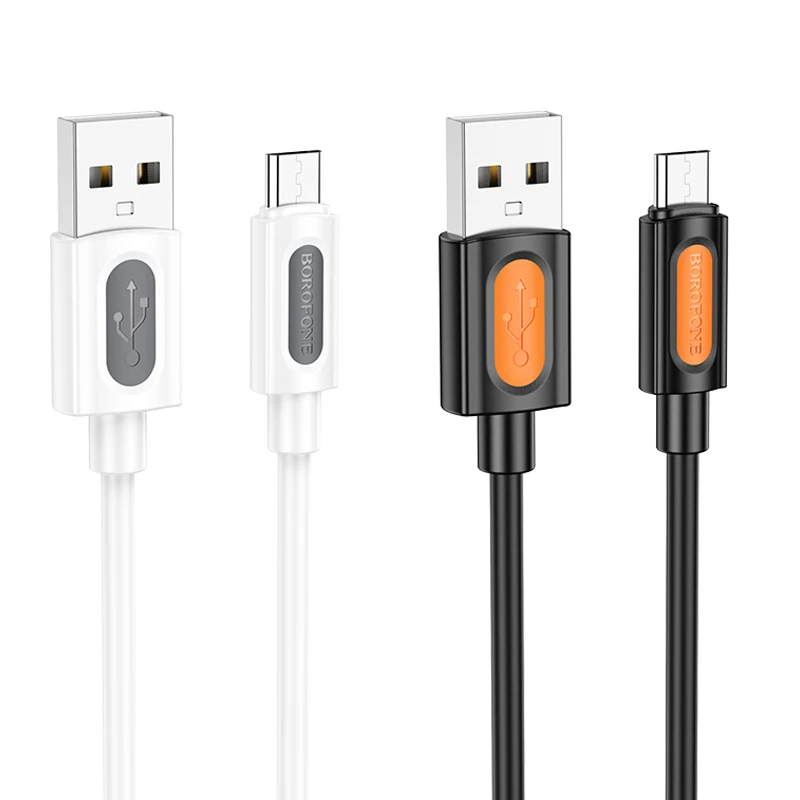 Дата кабель Borofone BX114 Structure USB to MicroUSB 2.4A (1m), купить оптом с доставкой