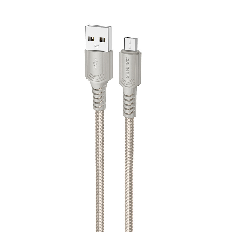 Дата кабель Borofone BX116 Certain USB to MicroUSB 2.4A (1m) на малюнкі №1