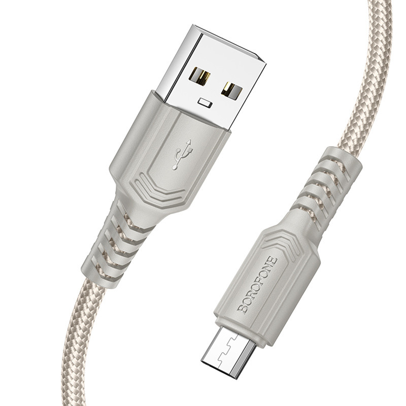 Дата кабель Borofone BX116 Certain USB to MicroUSB 2.4A (1m) на малюнкі №2