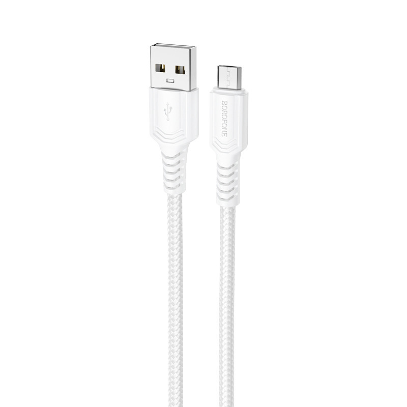 Дата кабель Borofone BX116 Certain USB to MicroUSB 2.4A (1m) на малюнкі №1