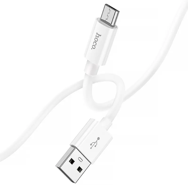 Дата кабель Hoco X87 Magic silicone USB to MicroUSB (1m), White 2, купити оптом з доставкою