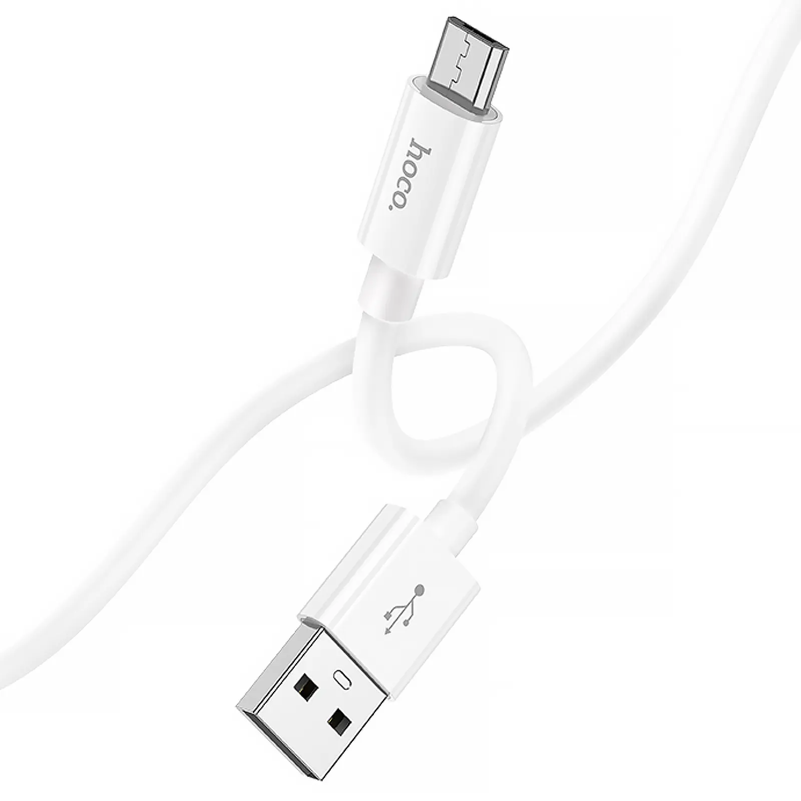 Дата кабель Hoco X87 Magic silicone USB to MicroUSB (1m), White 2, купити оптом з доставкою