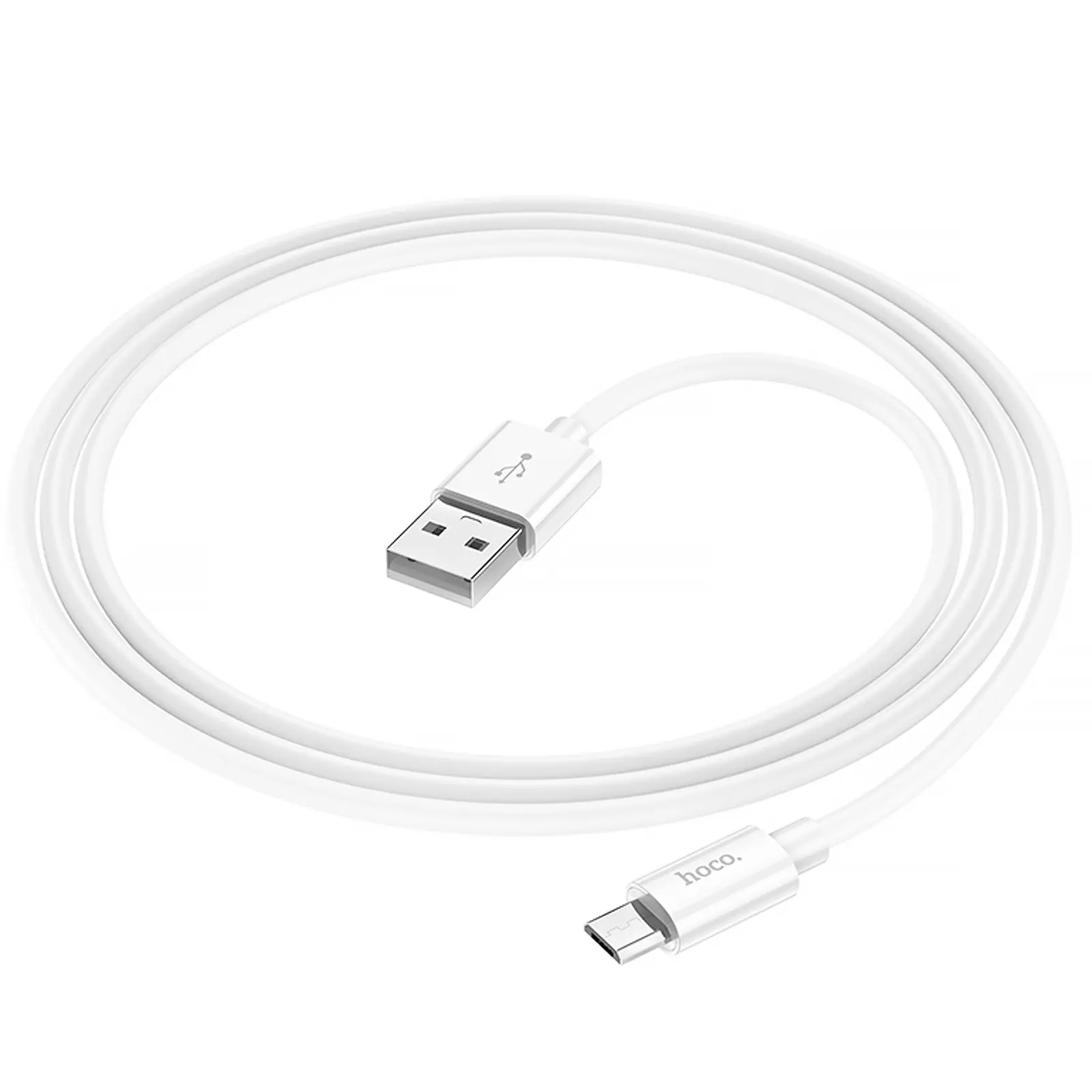 Дата кабель Hoco X87 Magic silicone USB to MicroUSB (1m), White 4, купити оптом з доставкою