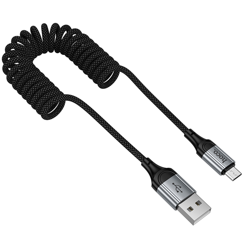 Дата кабель Hoco X121 Nuevo USB to MicroUSB 2.4A (1.5m), Black 2, купить оптом с доставкой