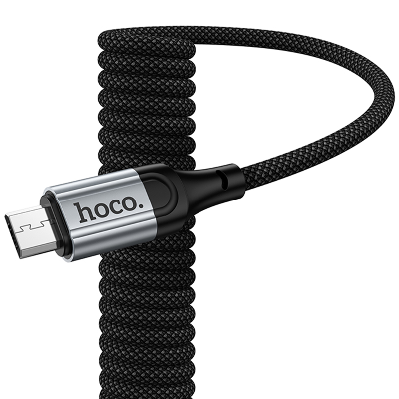 Дата кабель Hoco X121 Nuevo USB to MicroUSB 2.4A (1.5m), Black 3, купить оптом с доставкой