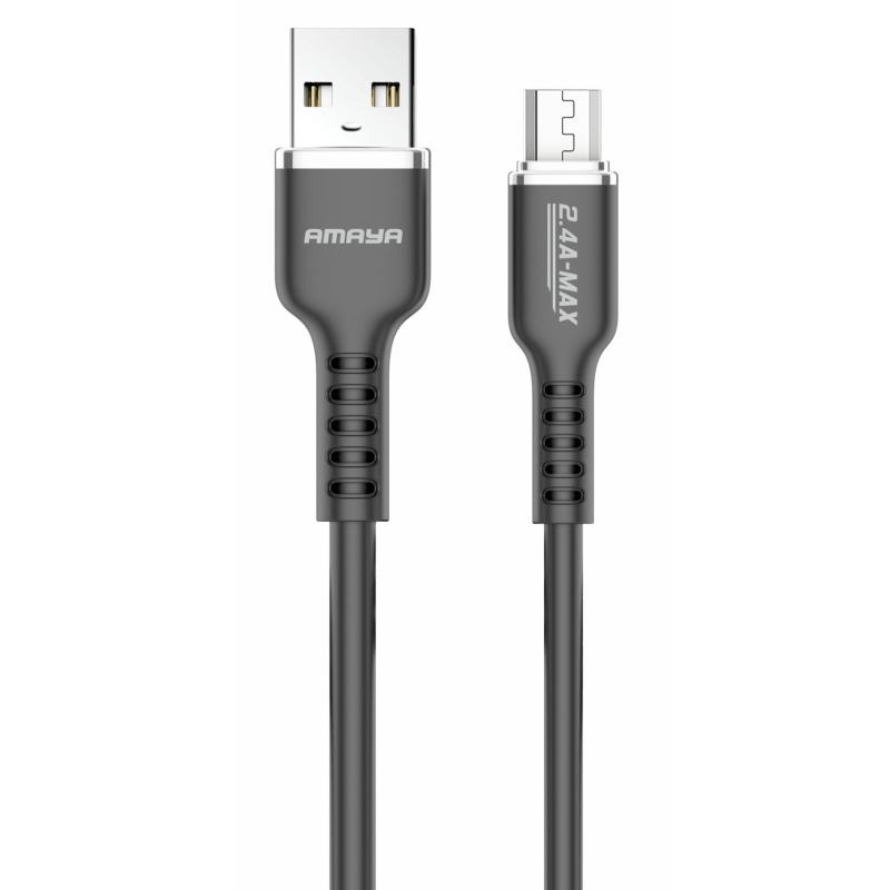 Дата кабель Amaya M30 USB to MicroUSB 2.4A (1m) на малюнкі №1