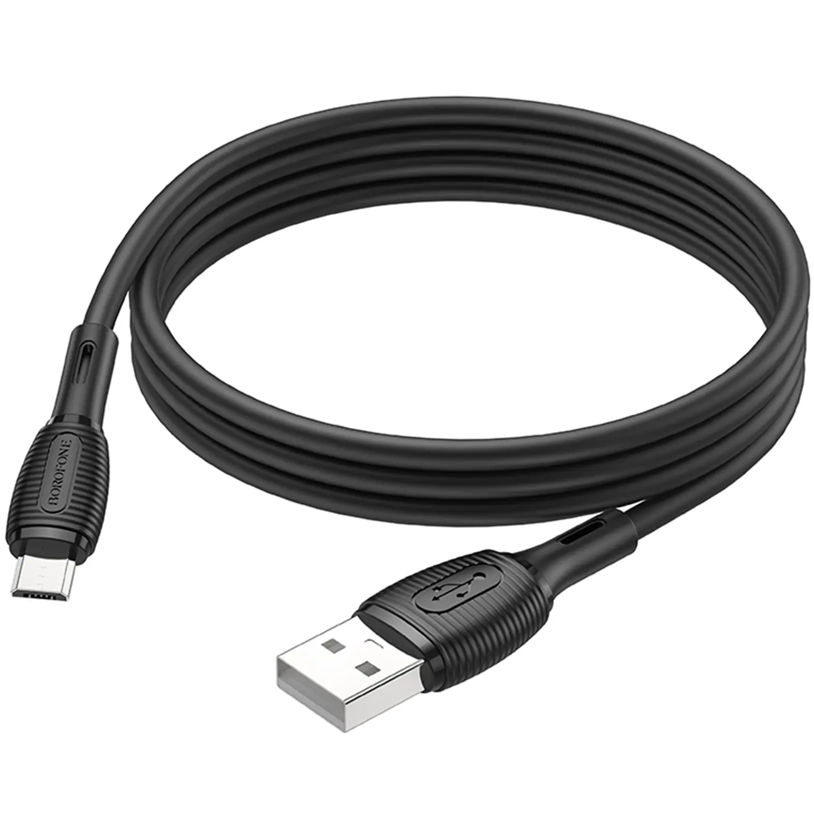 Дата кабель Borofone BX86 Advantage USB to MicroUSB 2.4A (1m), Black 4, купить оптом с доставкой