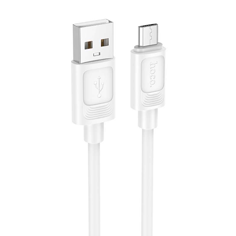 Дата кабель Hoco X122 Benefit USB to MicroUSB 2.4A (1m), White, купити оптом з доставкою