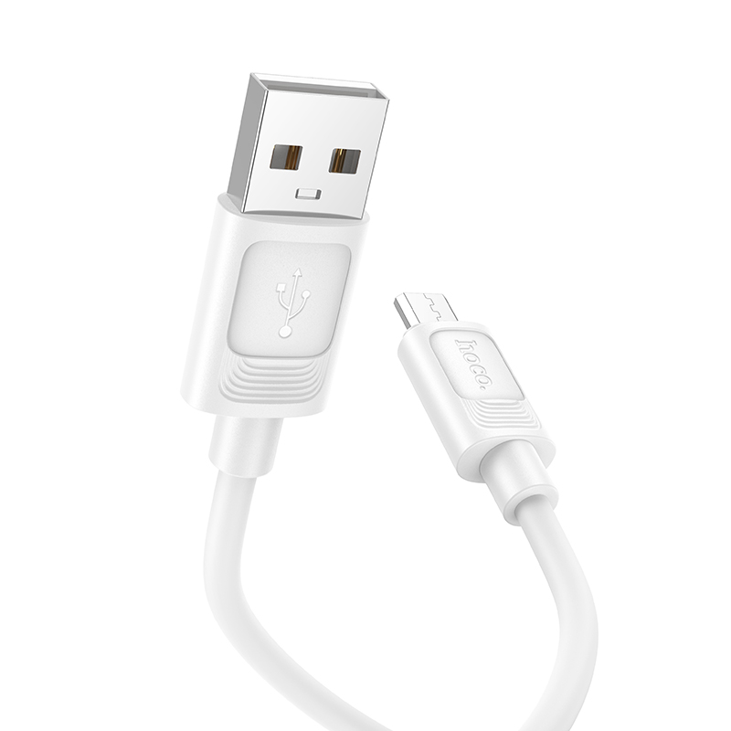 Дата кабель Hoco X122 Benefit USB to MicroUSB 2.4A (1m), White 1, купити оптом з доставкою