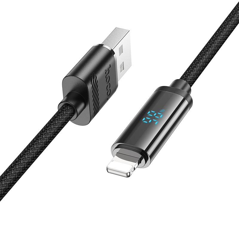 Уценка Дата кабель Hoco U127 Power USB to Lightning (1.2m), Поврежденная упаковка / Black, купить оптом с доставкой