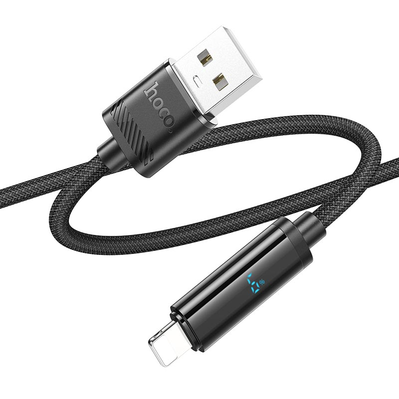 Уценка Дата кабель Hoco U127 Power USB to Lightning (1.2m), Поврежденная упаковка / Black 1, купить оптом с доставкой