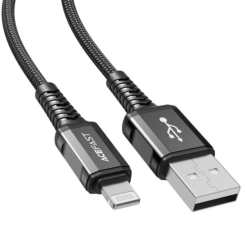 Дата кабель Acefast C1-02 USB to Lightning 2.4A (1.2m) на картинке №2