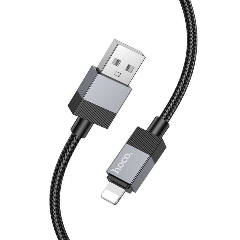 Дата кабель Hoco X110 Honorific USB to Lightning 2.4A (1m), Black 2, купить оптом с доставкой