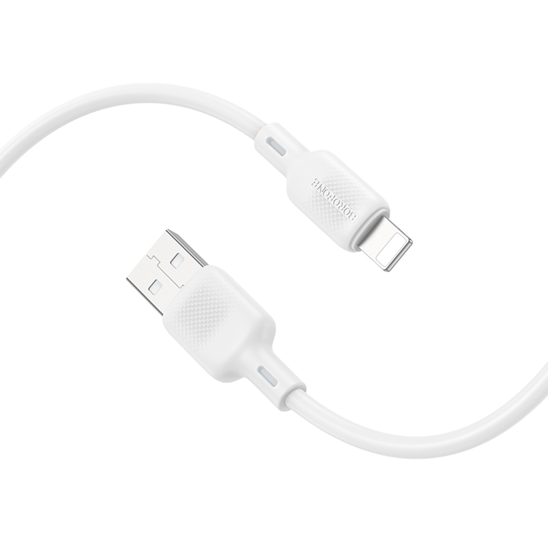 Дата кабель Borofone BX113 Lenny USB to Lightning 2.4A (1m) на малюнкі №3