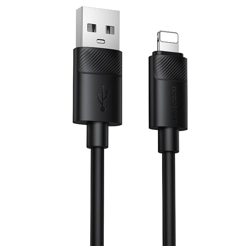 Дата кабель Borofone BX123 Leya USB to Lightning 12W (1m) на малюнкі №1
