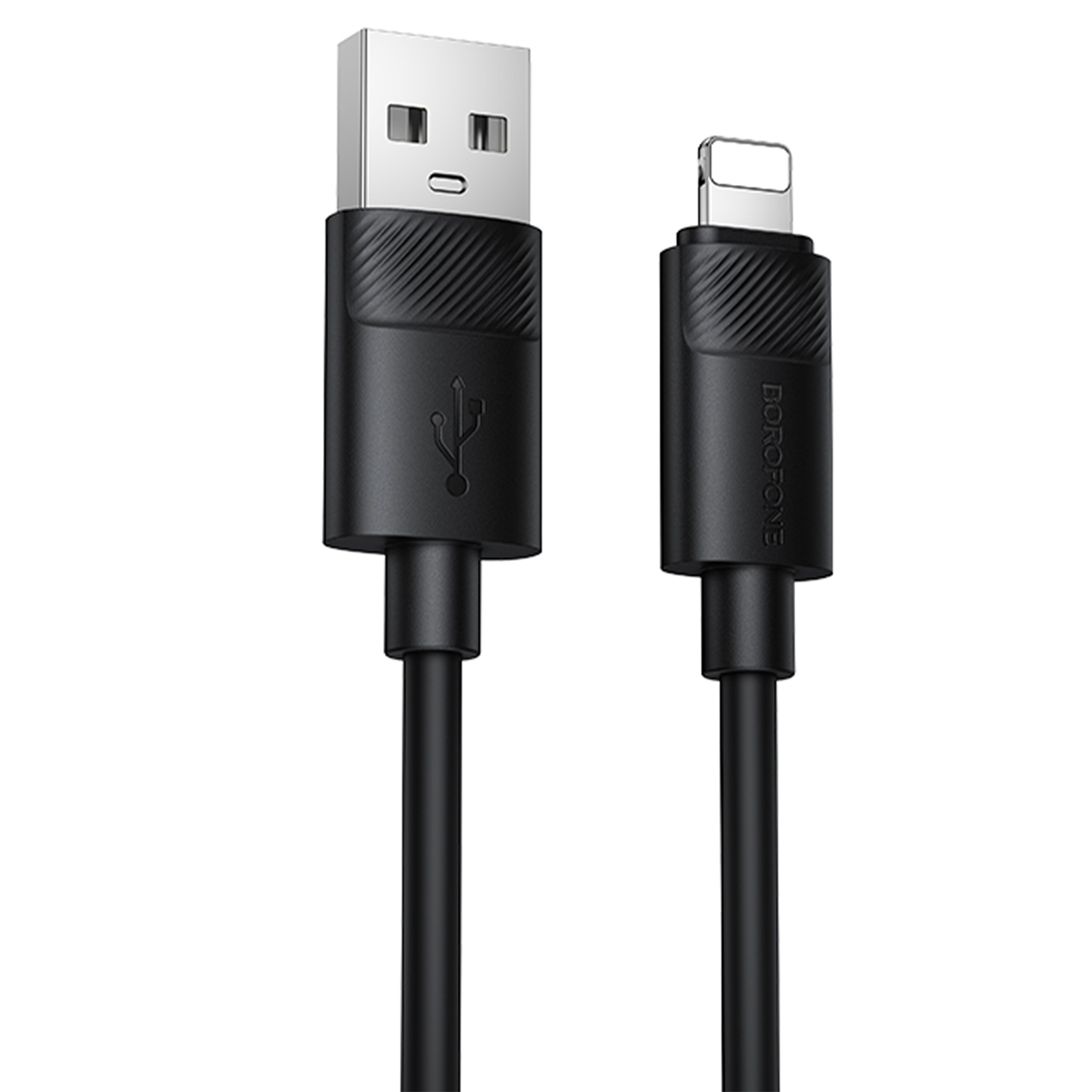 Дата кабель Borofone BX123 Leya USB to Lightning 12W (1m), Black, купити оптом з доставкою