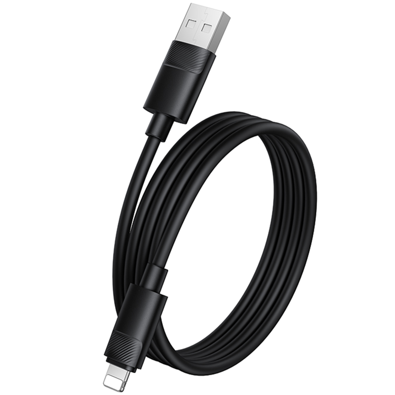 Дата кабель Borofone BX123 Leya USB to Lightning 12W (1m), Black 2, купити оптом з доставкою
