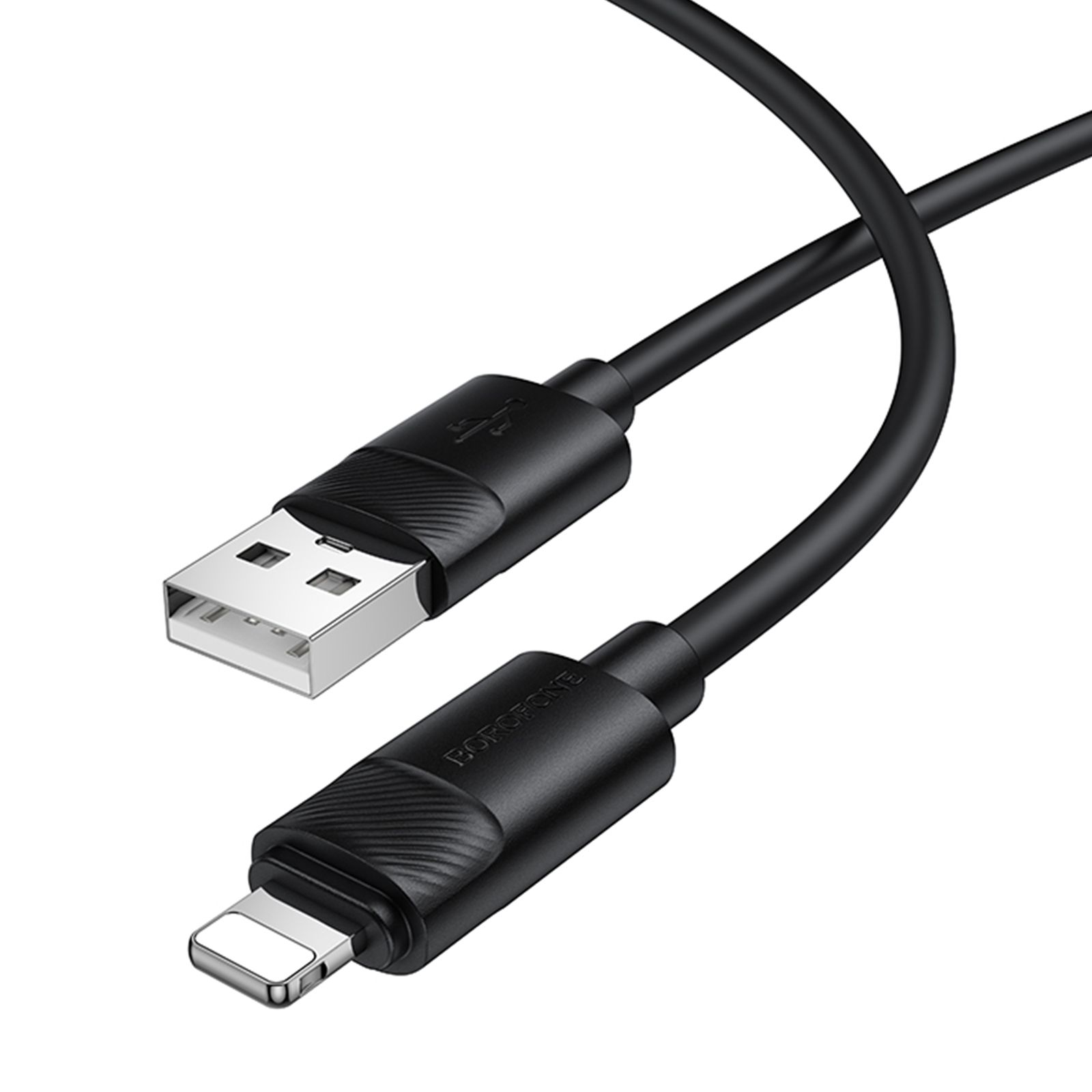 Дата кабель Borofone BX123 Leya USB to Lightning 12W (1m), Black 4, купити оптом з доставкою