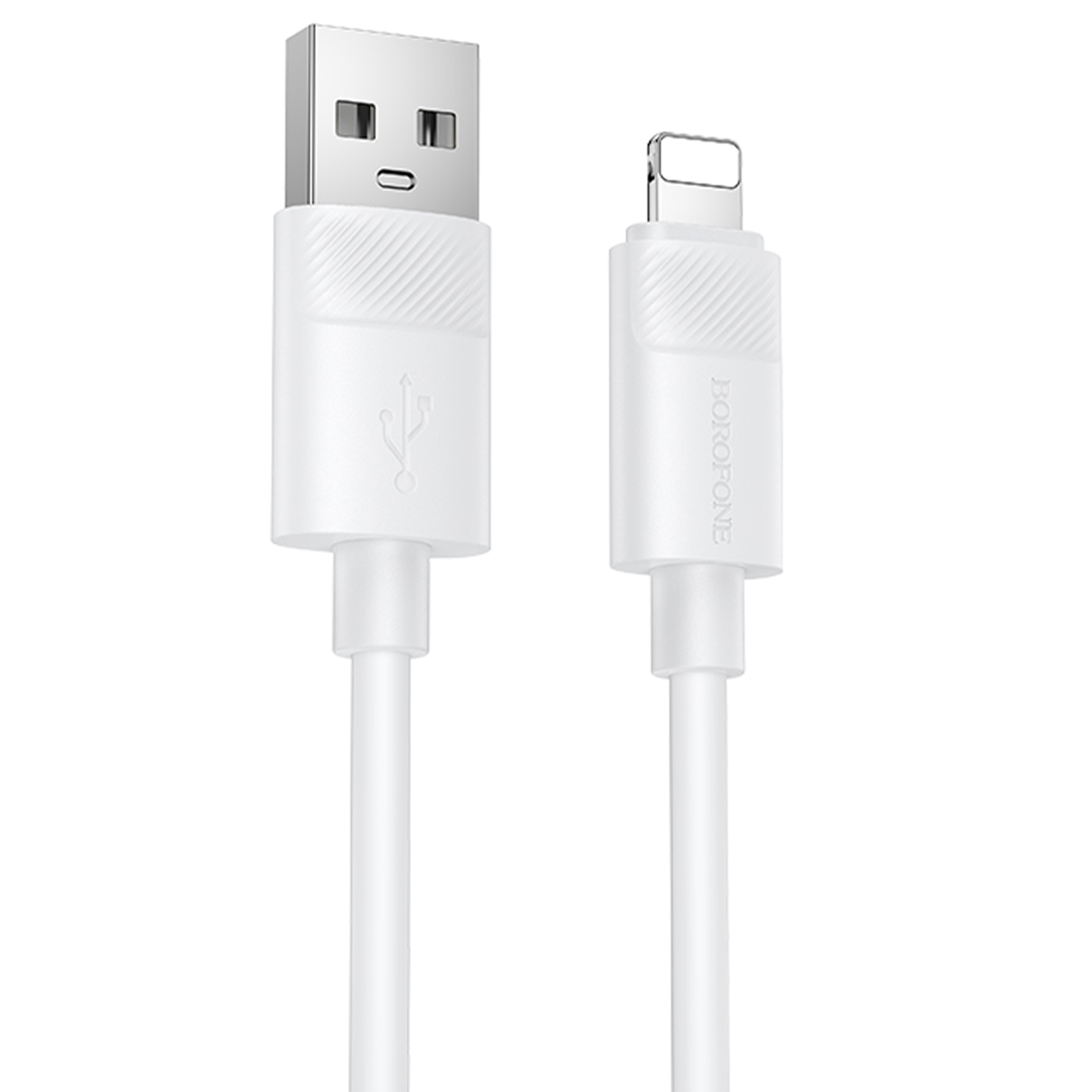 Дата кабель Borofone BX123 Leya USB to Lightning 12W (1m), White, купити оптом з доставкою