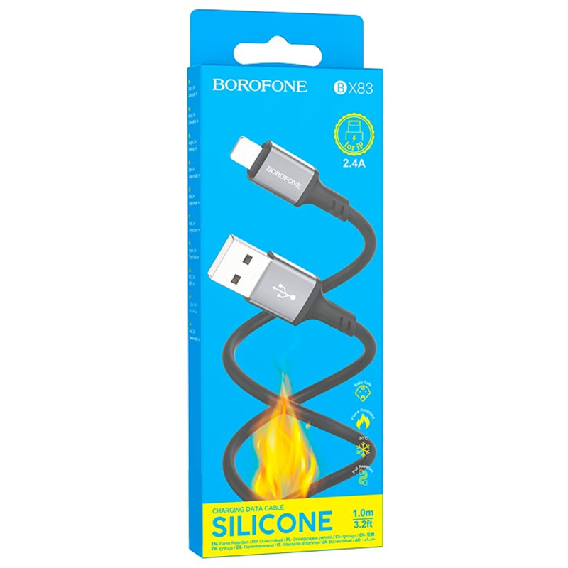 Дата кабель Borofone BX83 Famous USB to Lightning 2.4A (1m) на малюнкі №4