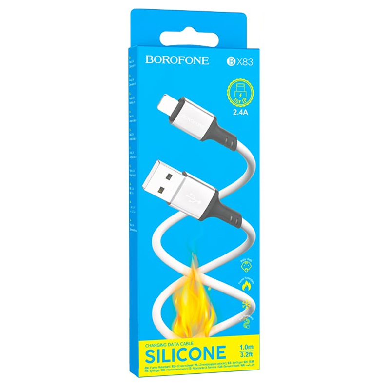 Дата кабель Borofone BX83 Famous USB to Lightning 2.4A (1m) на малюнкі №4