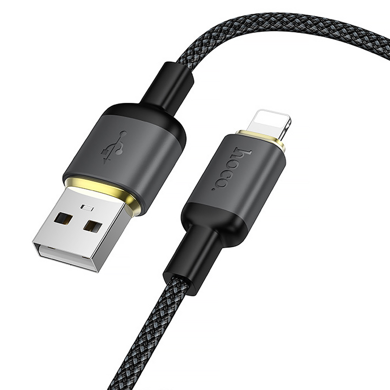 Дата кабель Hoco X128 Benefit USB to Lightning 12W (1m), Black 2, купити оптом з доставкою