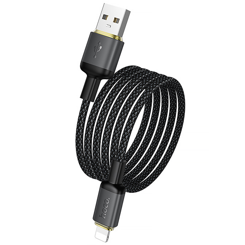Дата кабель Hoco X128 Benefit USB to Lightning 12W (1m), Black 4, купити оптом з доставкою
