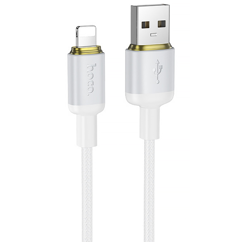Дата кабель Hoco X128 Benefit USB to Lightning 12W (1m), White, купити оптом з доставкою