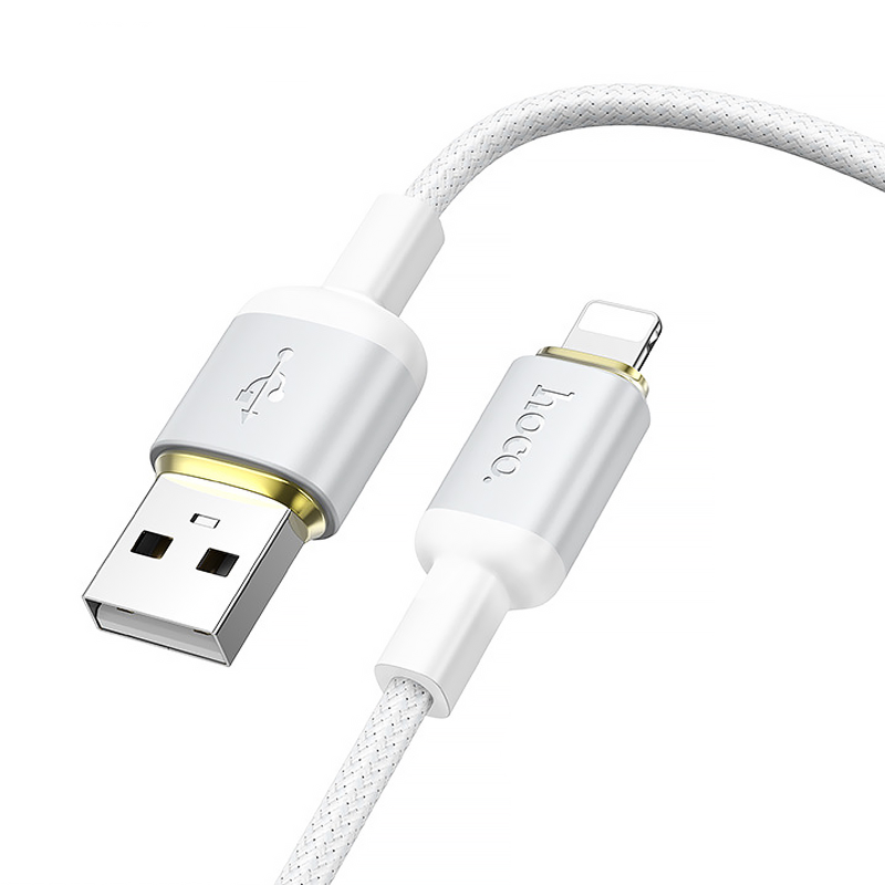Дата кабель Hoco X128 Benefit USB to Lightning 12W (1m), White 1, купити оптом з доставкою
