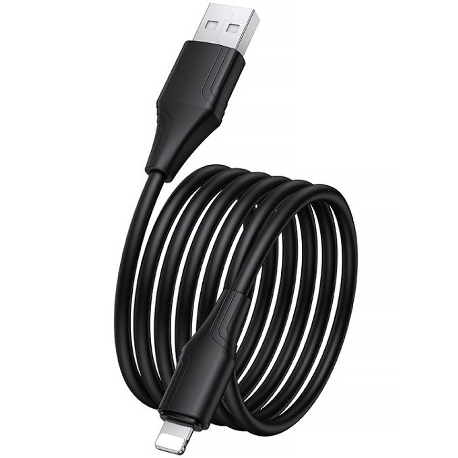 Уцінка Дата кабель Hoco X124 Bien silicone USB to Lightning 2.4A (1m), М'ята упаковка / Black 1, купити оптом з доставкою