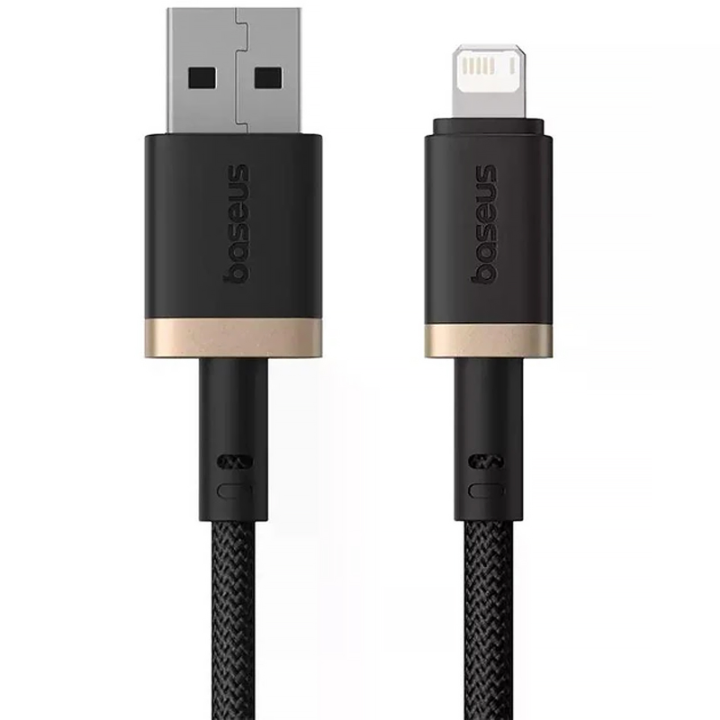 Дата кабель Baseus Dura Series Fast Charging USB to Lightning 2.4A (1m) (CB000122), Gold / Black, купити оптом з доставкою