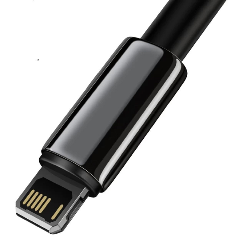 Дата кабель Baseus Tungsten Gold USB to Lightning Cable 2.4A (2m) (CALWJ-A0), Black 1, купити оптом з доставкою