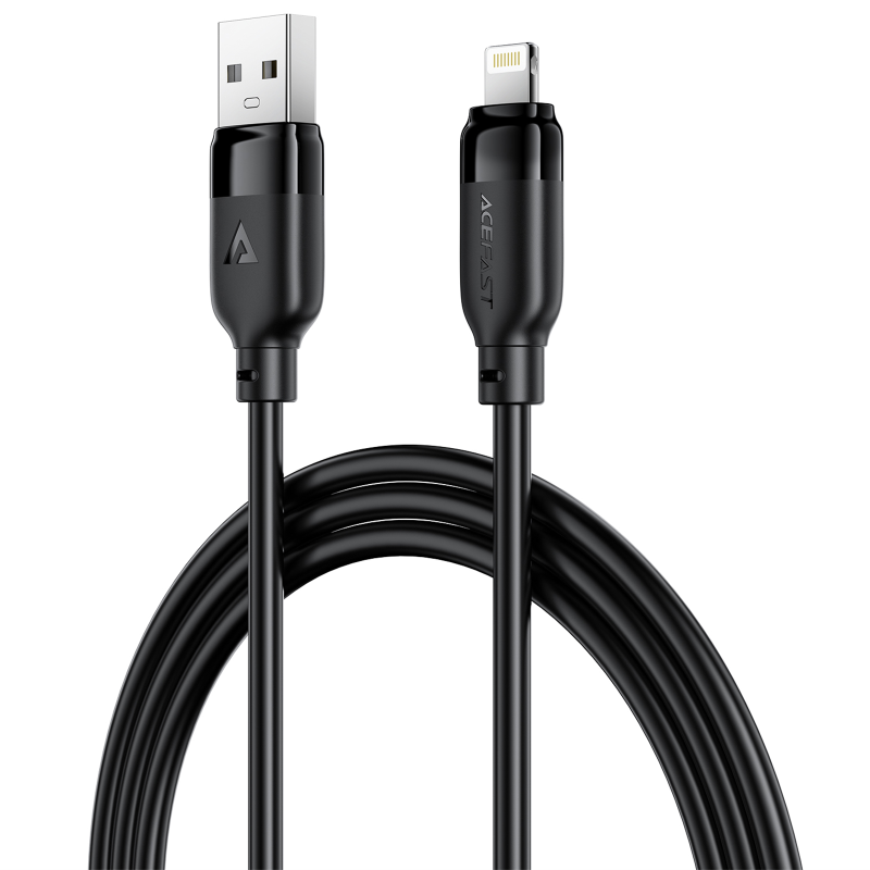 Дата кабель Acefast C16-06 USB to Lightning 2.4A (2m), Black 1, купити оптом з доставкою
