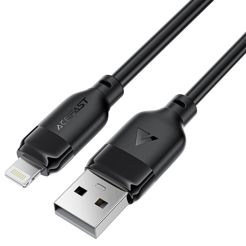 Дата кабель Acefast C16-06 USB to Lightning 2.4A (2m), Black 3, купити оптом з доставкою