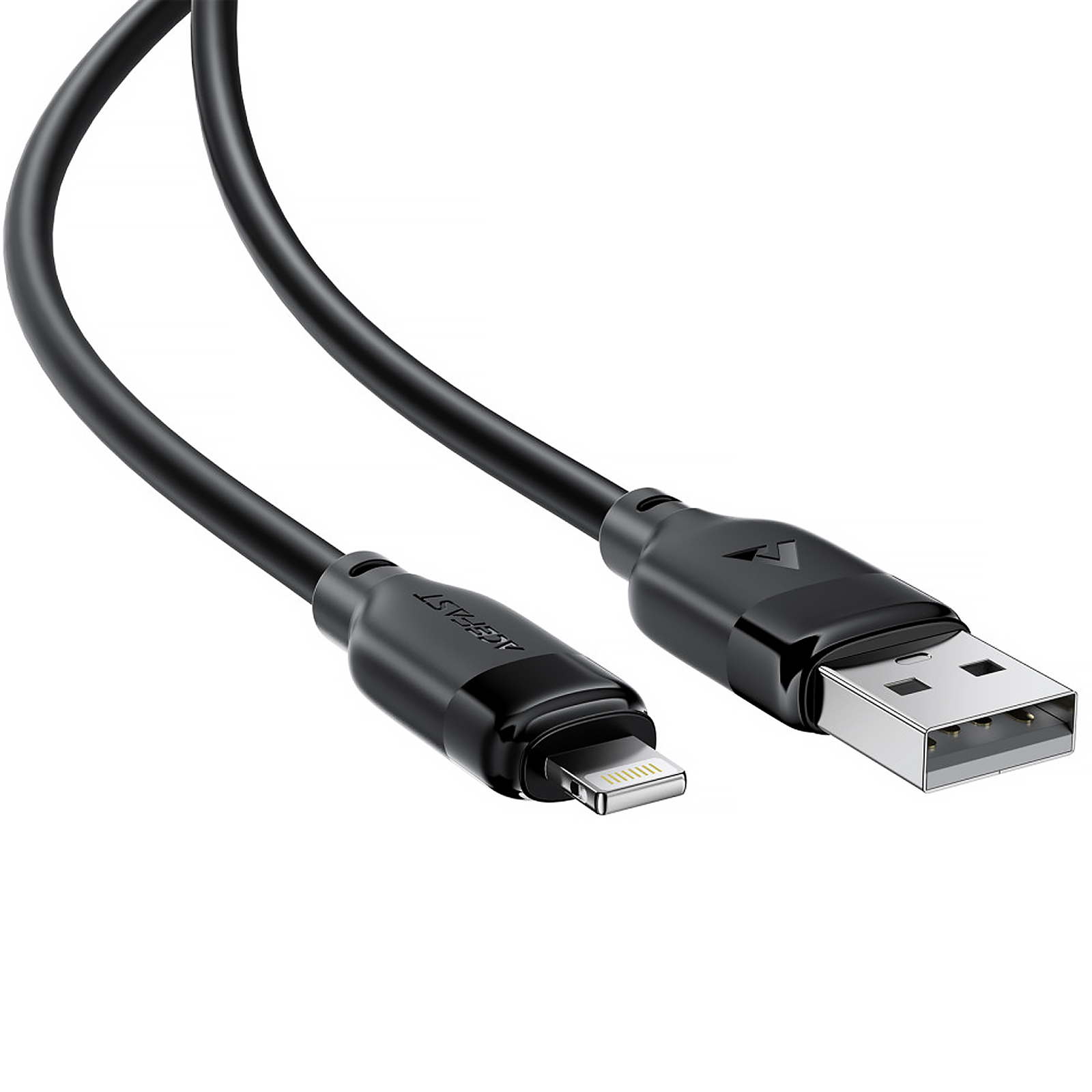 Дата кабель Acefast C16-02 USB to Lightning 2.4A (1.2m), Black 3, купить оптом с доставкой